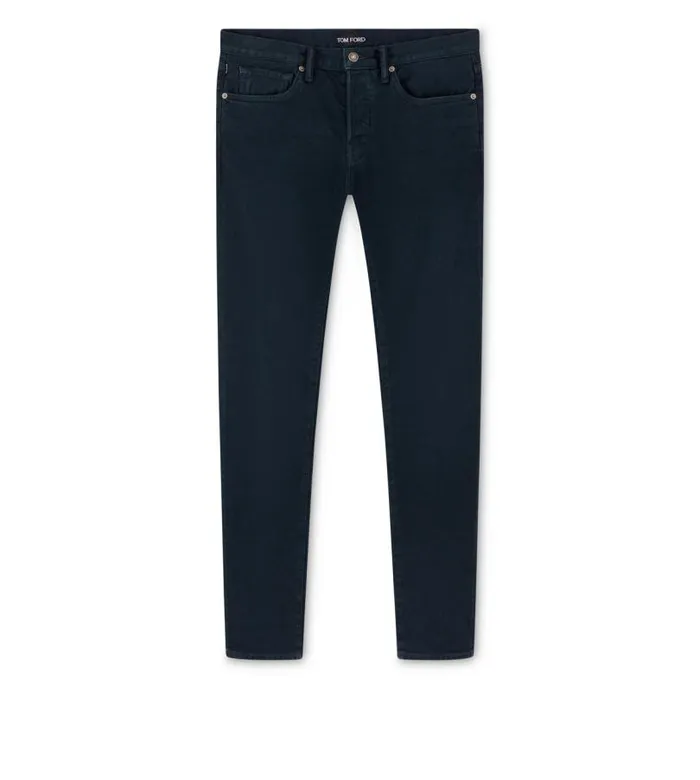 Men Jeans Tom Ford Twill Slim Fit Denim Indigo