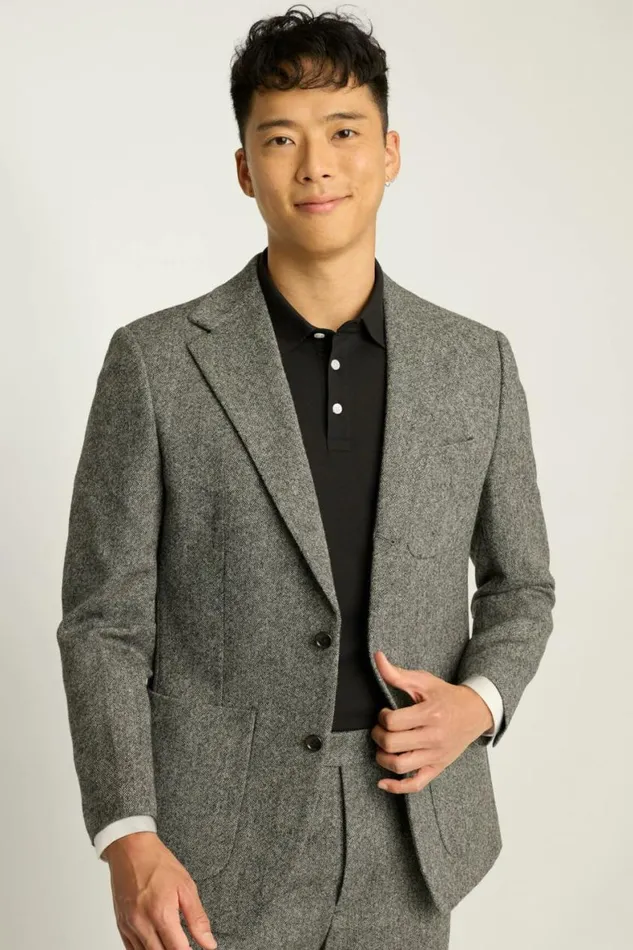 Men Jetsetter British Tweed Blazer Gray Bonobos Blazers and Sport Coats