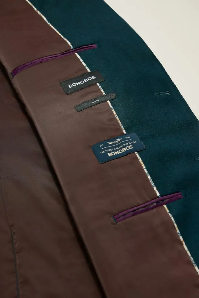 Men Jetsetter Italian Flannel Blazer Teal Green Bonobos Blazers and Sport Coats