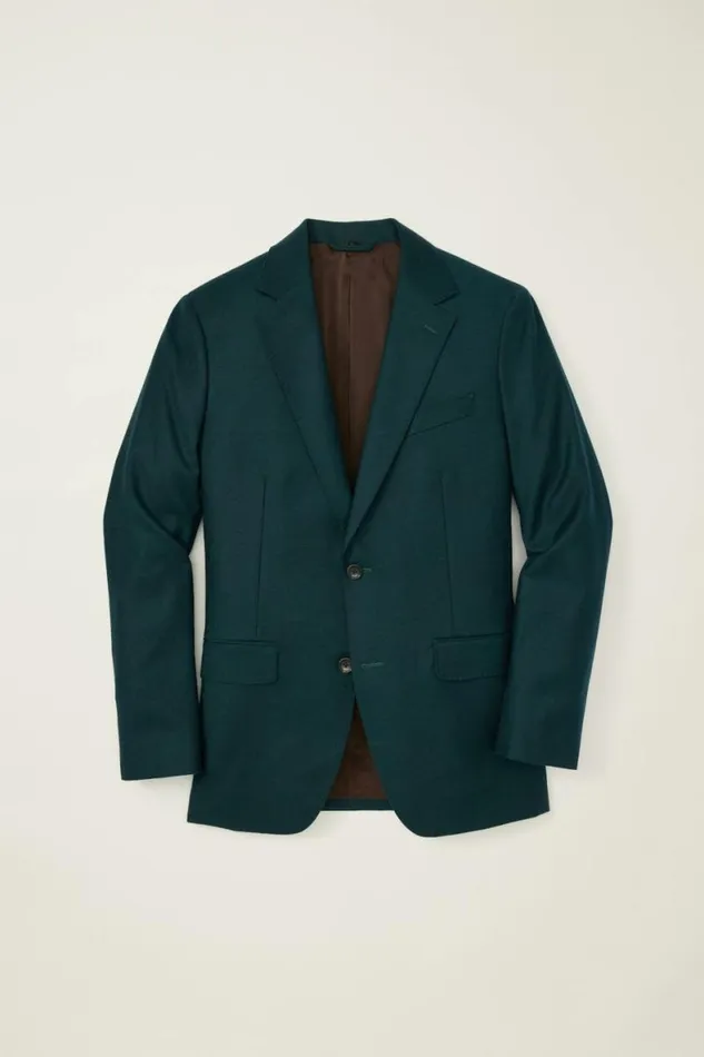 Men Jetsetter Italian Flannel Blazer Teal Green Bonobos Blazers and Sport Coats