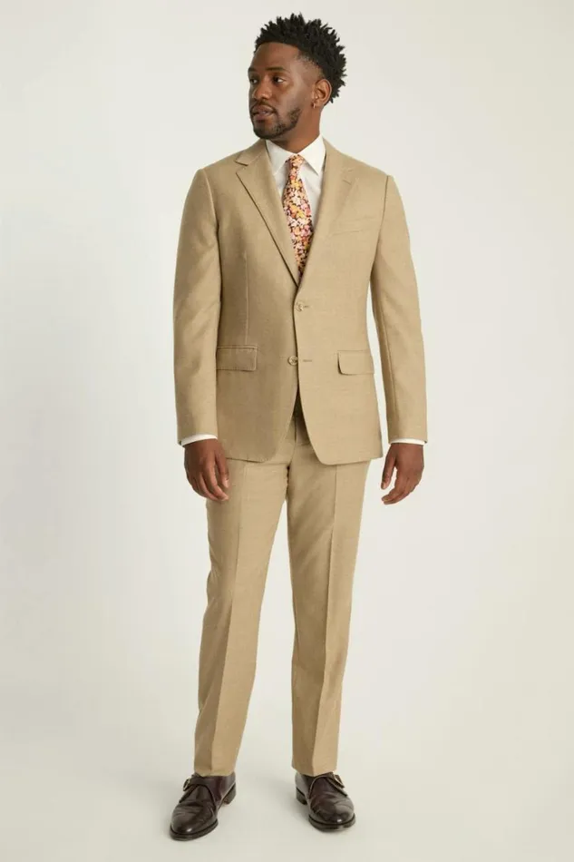 Men Jetsetter Italian Flannel Suit Sand Bonobos Suits