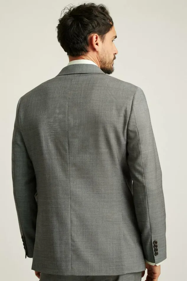 Men Jetsetter Italian Wool Double Breasted Blazer Grey Sharkskin Bonobos Blazers and Sport Coats