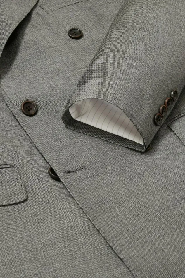 Men Jetsetter Italian Wool Double Breasted Blazer Grey Sharkskin Bonobos Blazers and Sport Coats