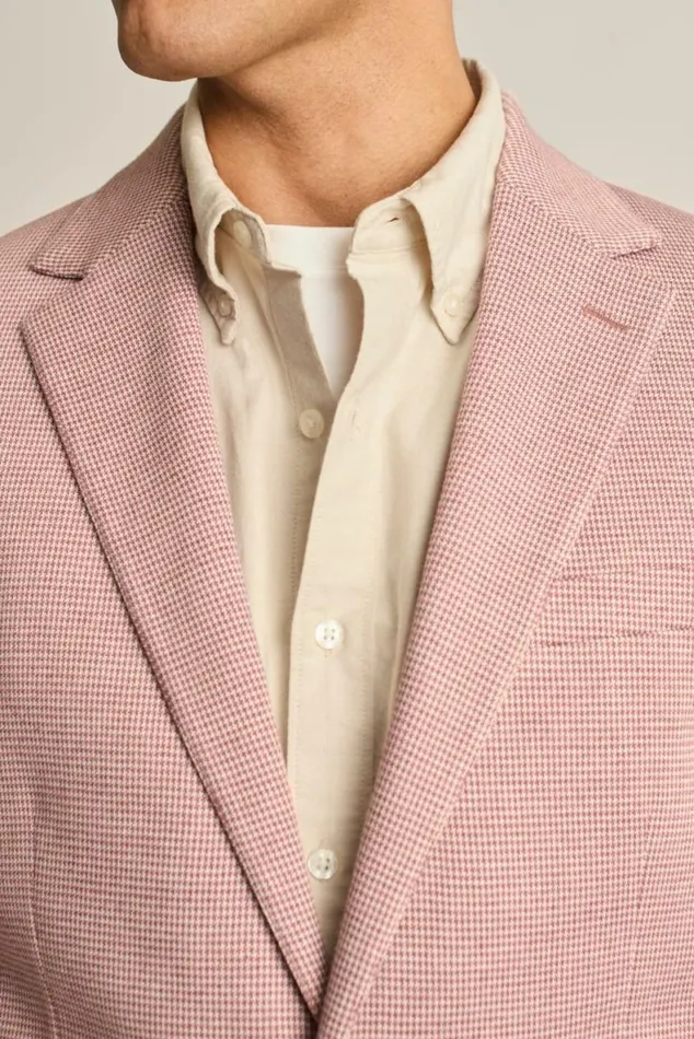 Men Jetsetter Knit Blazer Berry Puppytooth Bonobos Blazers and Sport Coats