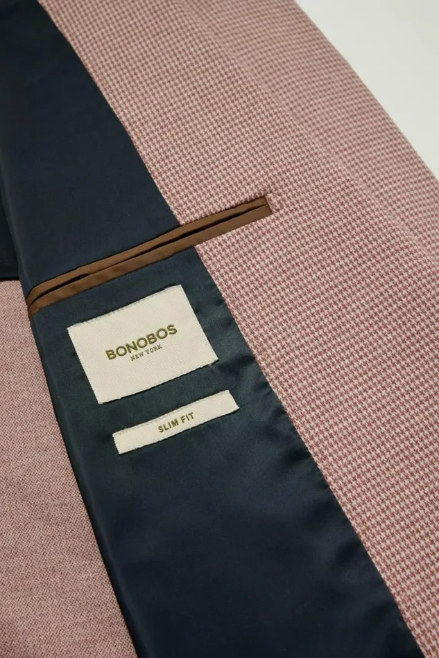 Men Jetsetter Knit Blazer Berry Puppytooth Bonobos Blazers and Sport Coats