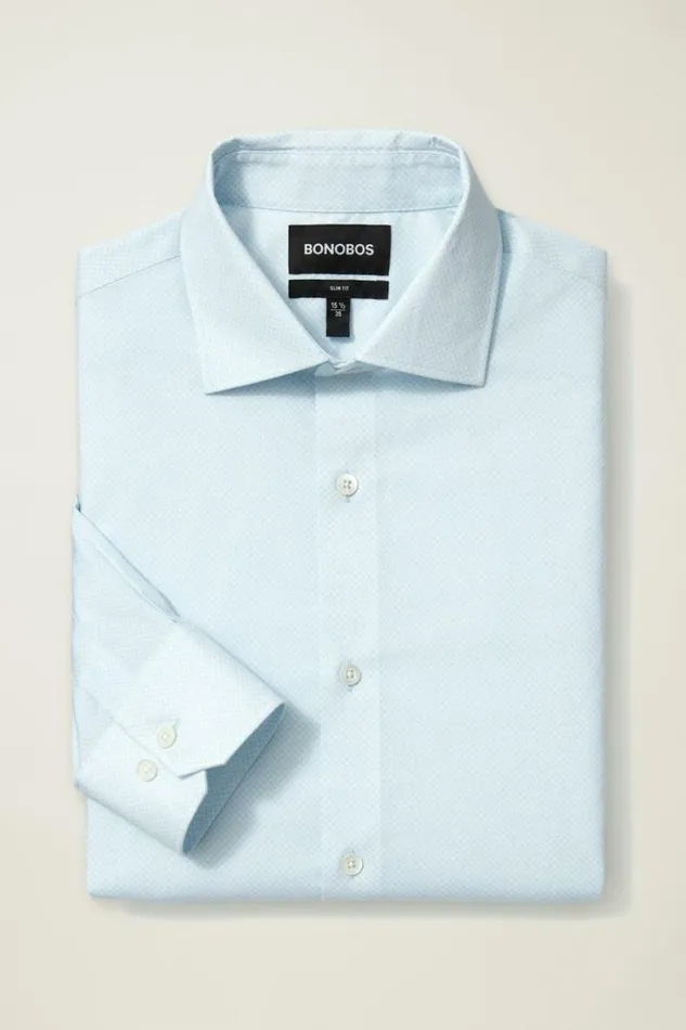 Men Jetsetter Stretch Dress Shirt Airy Blue Geo Bonobos Business Casual Shirts