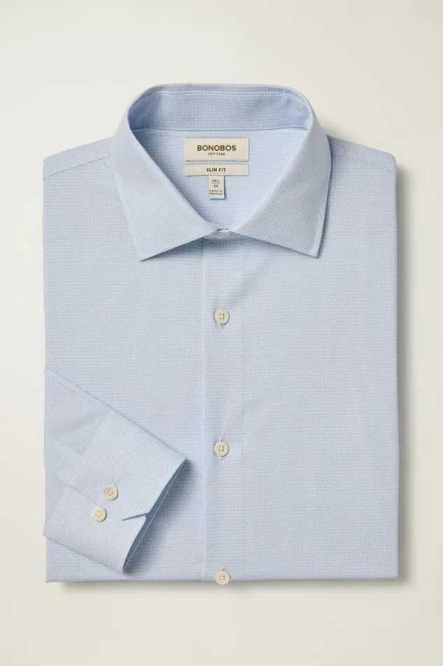 Men Jetsetter Stretch Dress Shirt Blue Martini Micro Geo Bonobos Business Casual Shirts