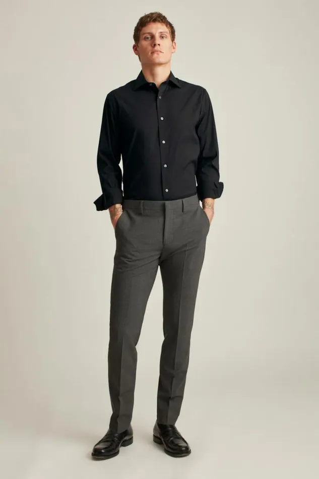 Men Jetsetter Stretch Dress Shirt Jet Black Bonobos Business Casual Shirts