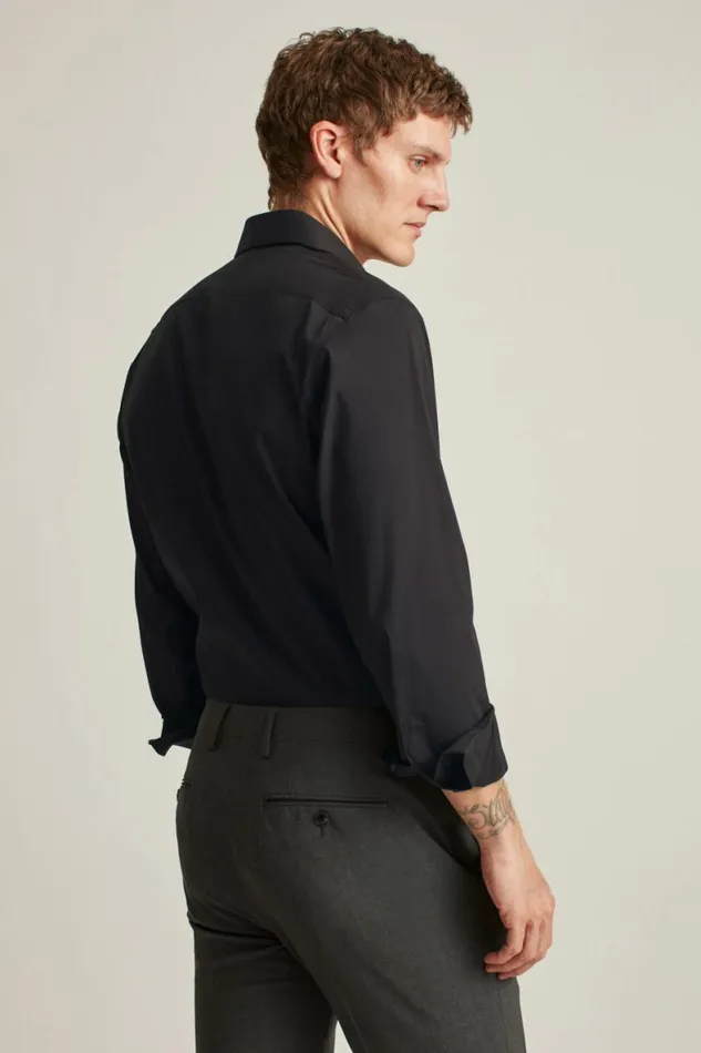 Men Jetsetter Stretch Dress Shirt Jet Black Bonobos Business Casual Shirts