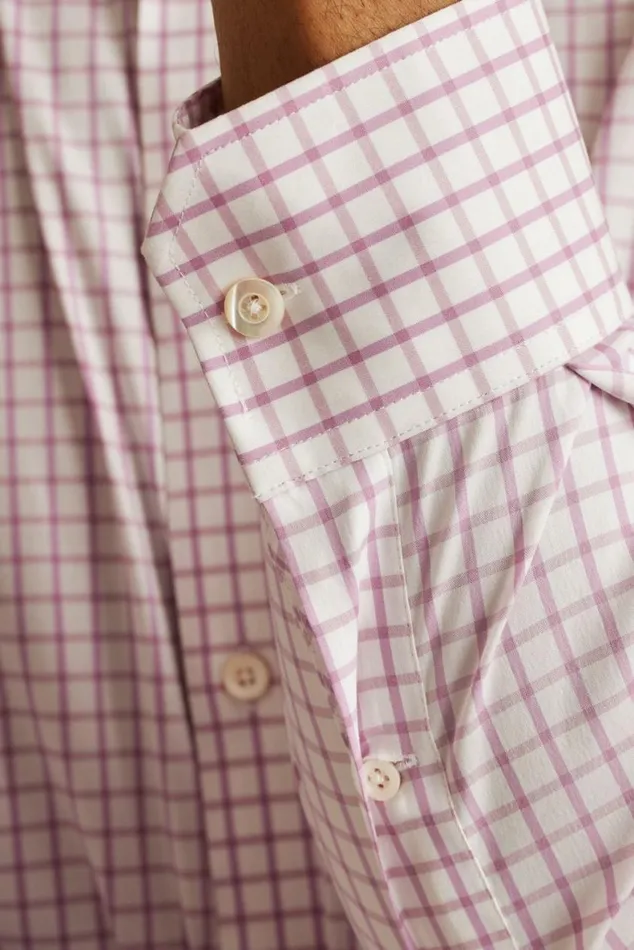 Men Jetsetter Stretch Dress Shirt Mauve Orchid Check Bonobos Business Casual Shirts