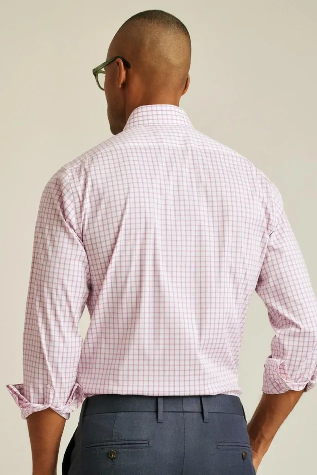 Men Jetsetter Stretch Dress Shirt Mauve Orchid Check Bonobos Business Casual Shirts