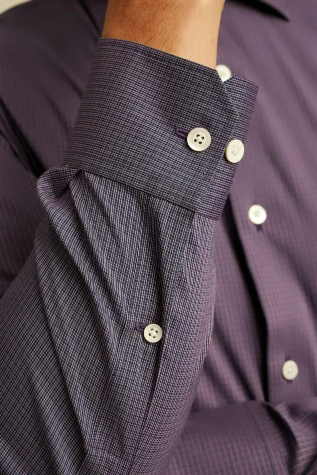 Men Jetsetter Stretch Dress Shirt Navy Purple Rutland Plaid Bonobos Business Casual Shirts