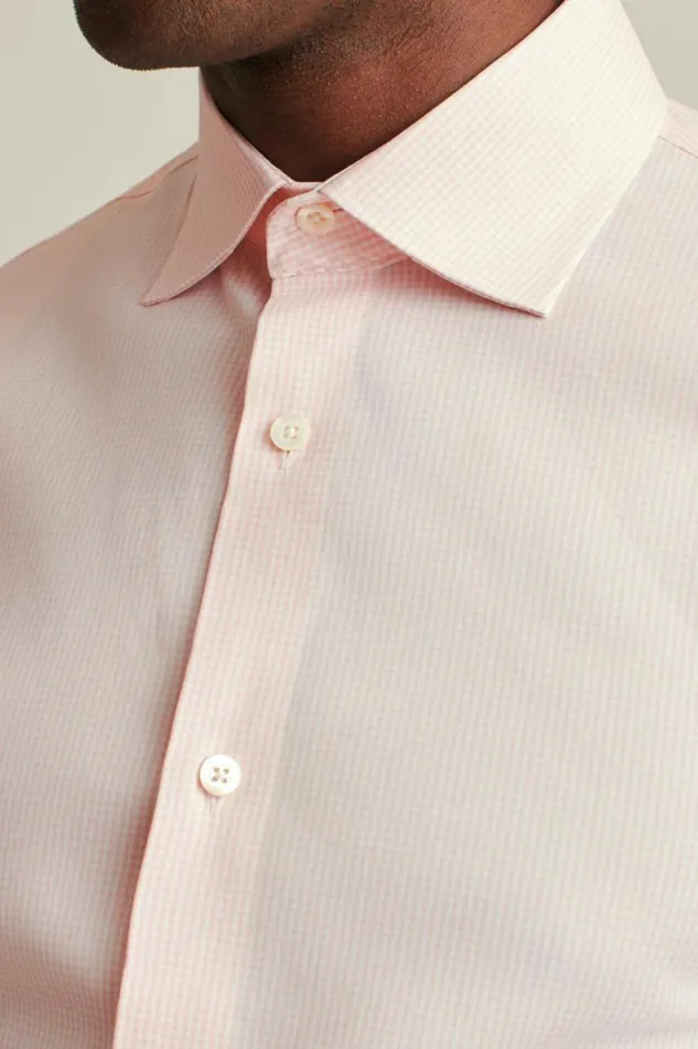 Men Jetsetter Stretch Dress Shirt Pink Mini Gingham Bonobos Business Casual Shirts