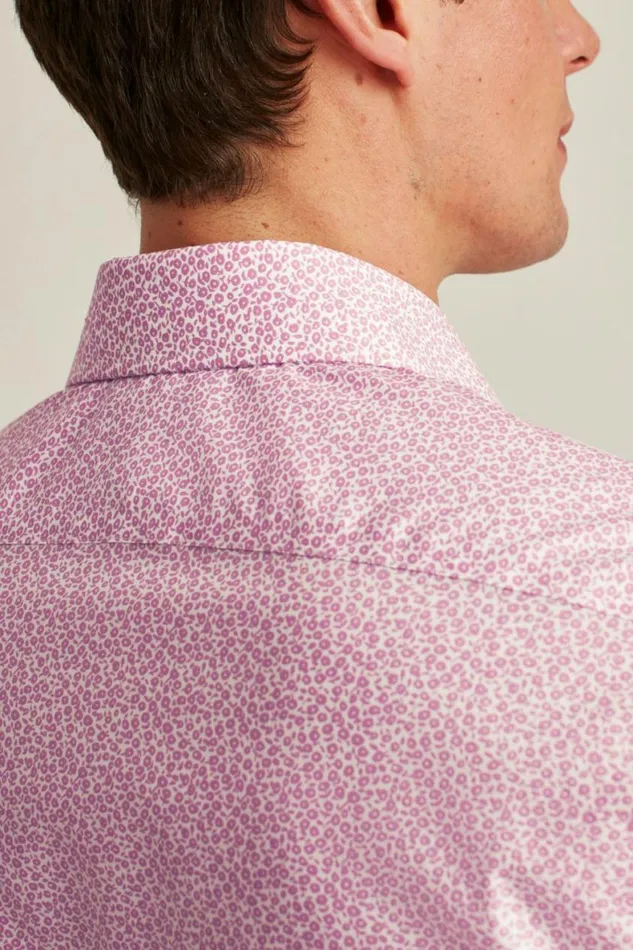 Men Jetsetter Stretch Dress Shirt Rose Stain Floral Bonobos Business Casual Shirts