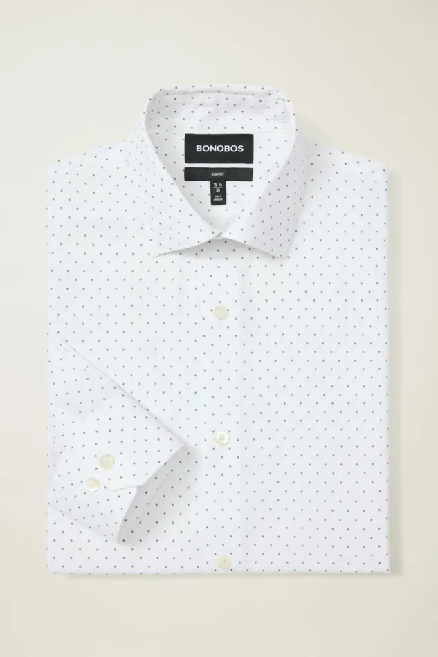 Men Jetsetter Stretch Dress Shirt White Pembrooke Geo Bonobos Business Casual Shirts