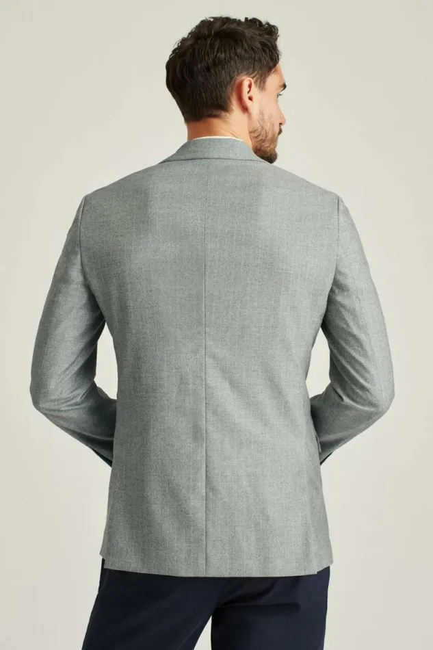 Men Jetsetter Stretch Italian Wool Blazer Grey Chalkstripe Bonobos Blazers and Sport Coats
