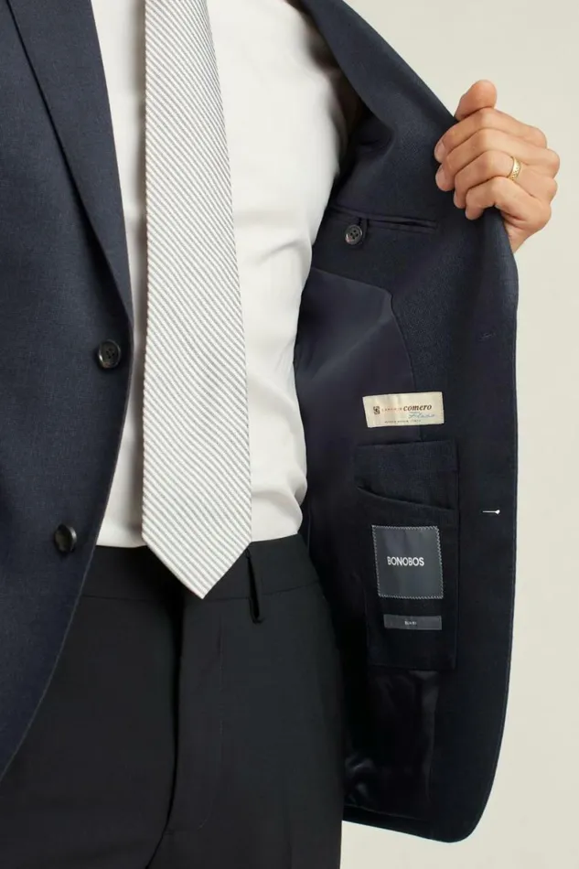 Men Jetsetter Stretch Italian Wool Blazer Navy Bonobos Blazers and Sport Coats