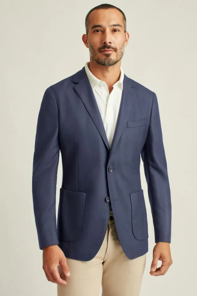 Men Jetsetter Unconstructed Italian Wool Blazer Navy Bonobos Blazers and Sport Coats