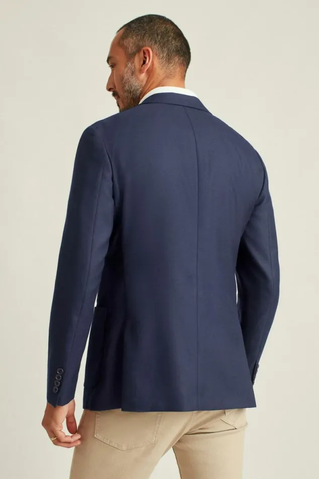 Men Jetsetter Unconstructed Italian Wool Blazer Navy Bonobos Blazers and Sport Coats