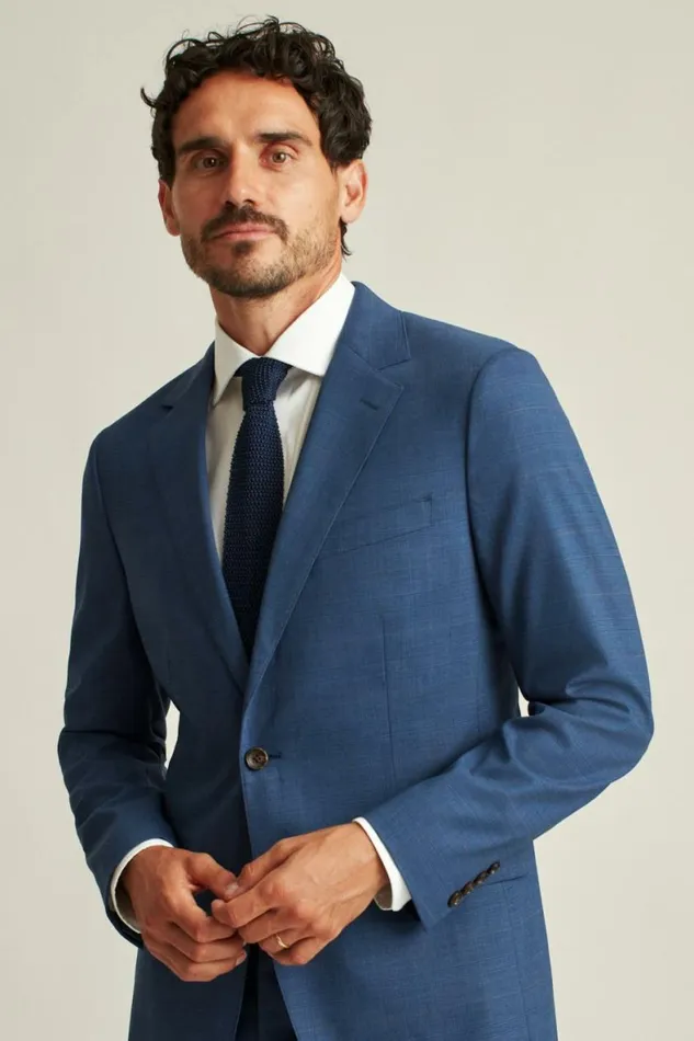 Men Jetsetter Wool Blazer Blue Glen Plaid Bonobos Blazers and Sport Coats