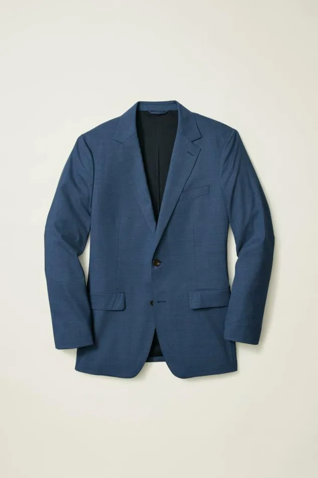 Men Jetsetter Wool Blazer Blue Glen Plaid Bonobos Blazers and Sport Coats
