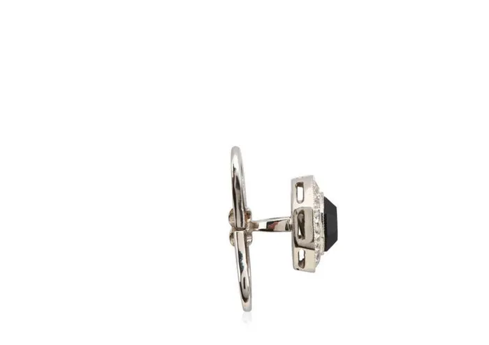 Men Jewelry Tom Ford Diamond Onyx Octagon Studs White Gold Black
