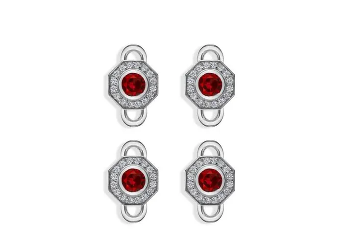 Men Jewelry Tom Ford Octagon Diamond Studs Diamond Ruby