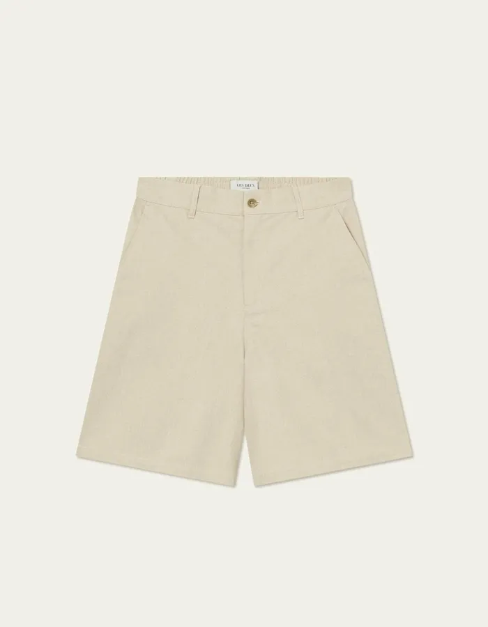 Men Johnny Casual Slub Twill Shorts 8211 Ivory Les Deux Shorts