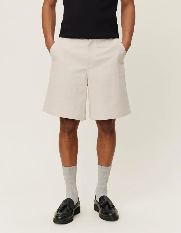 Men Johnny Casual Slub Twill Shorts 8211 Ivory Les Deux Shorts