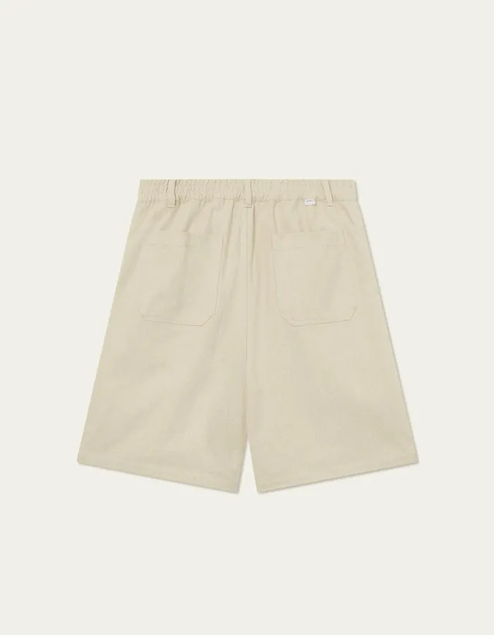 Men Johnny Casual Slub Twill Shorts 8211 Ivory Les Deux Shorts