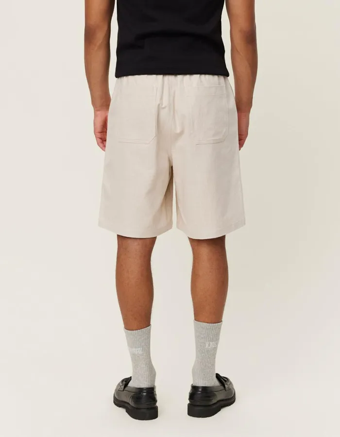 Men Johnny Casual Slub Twill Shorts 8211 Ivory Les Deux Shorts
