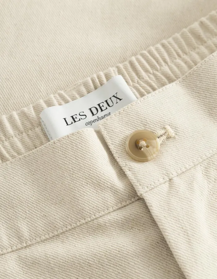 Men Johnny Casual Slub Twill Shorts 8211 Ivory Les Deux Shorts
