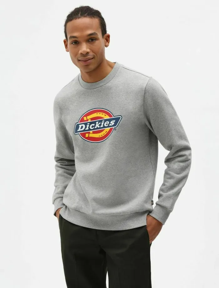 Men Jumpers and Sweatshirts Dickies Icon Logo Sweatshirt Grey Melange