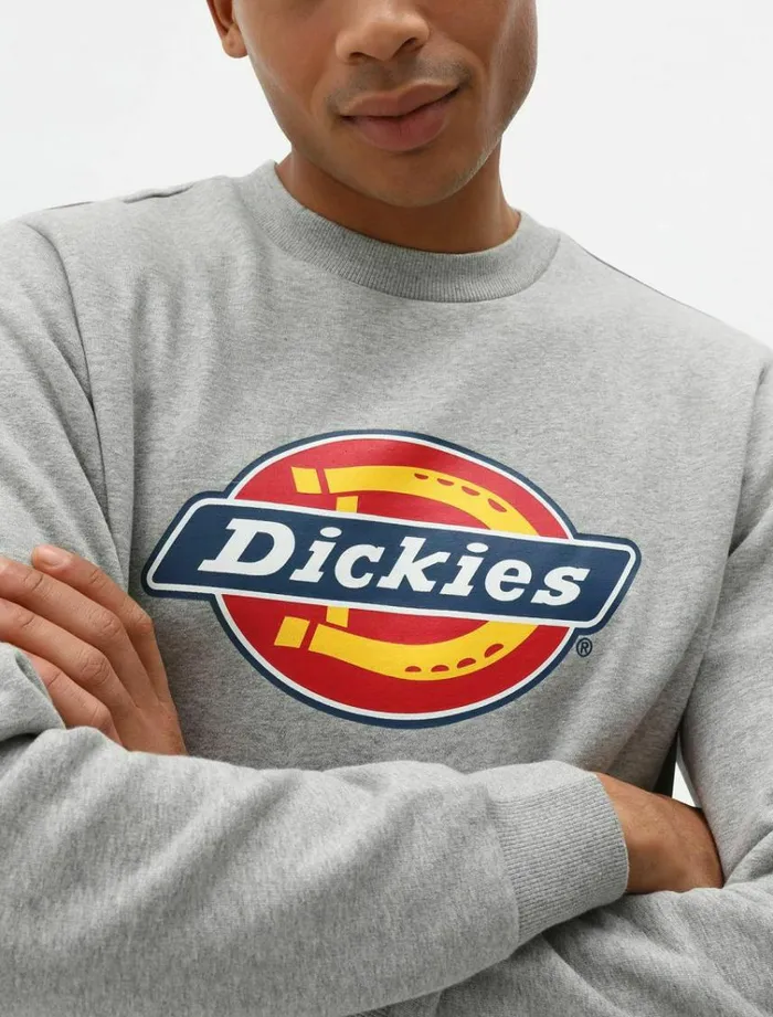 Men Jumpers and Sweatshirts Dickies Icon Logo Sweatshirt Grey Melange