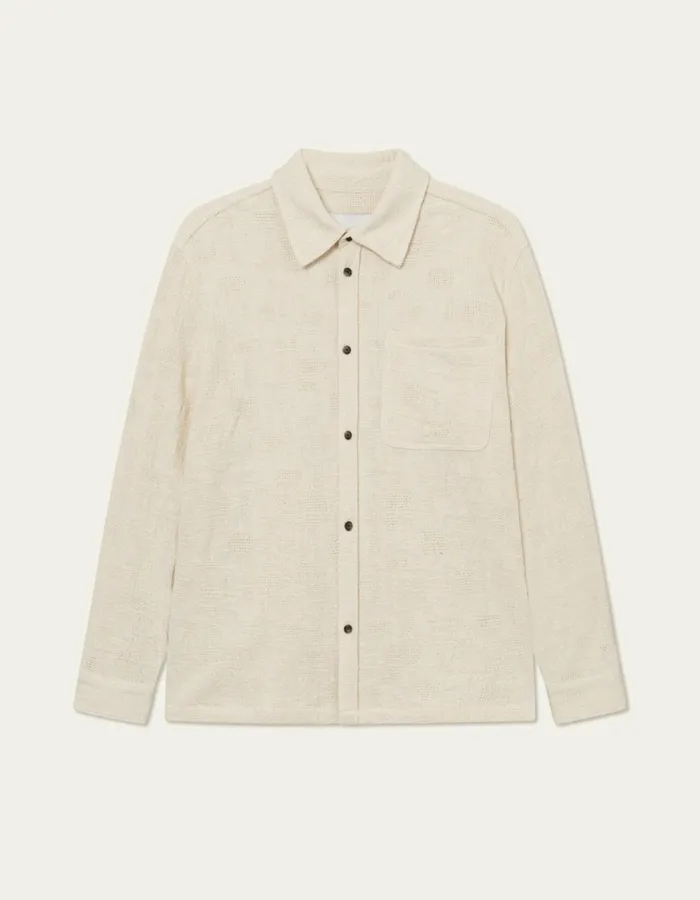 Men Kaleb Structure Overshirt 8211 Ivory Les Deux ShirtsOvershirts