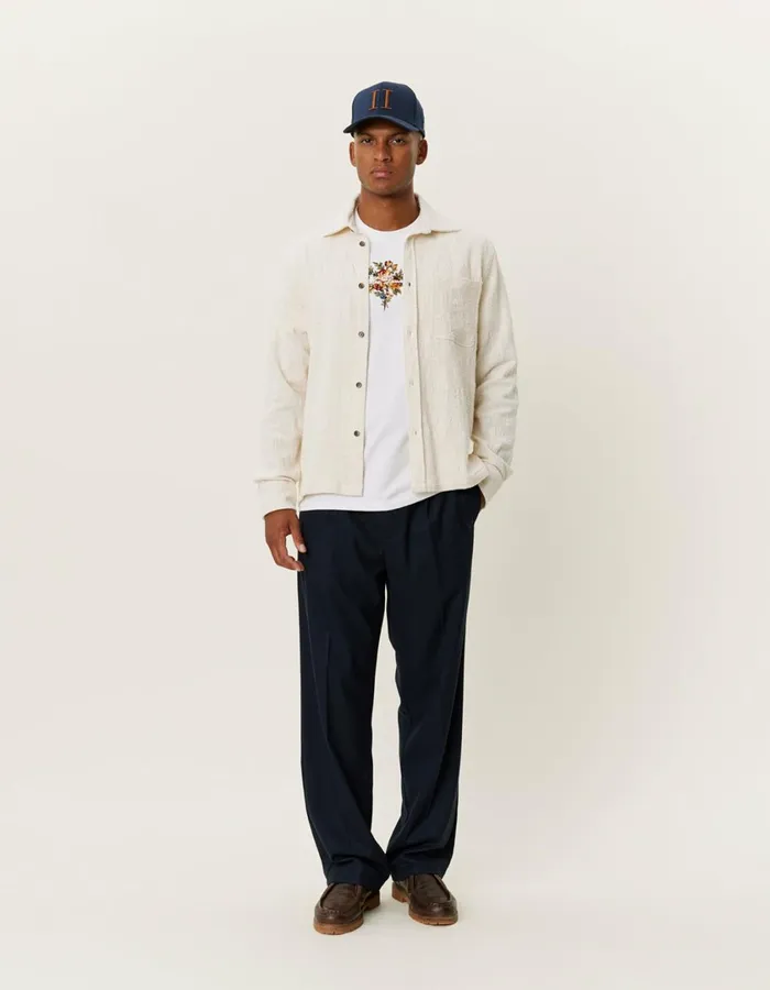 Men Kaleb Structure Overshirt 8211 Ivory Les Deux ShirtsOvershirts