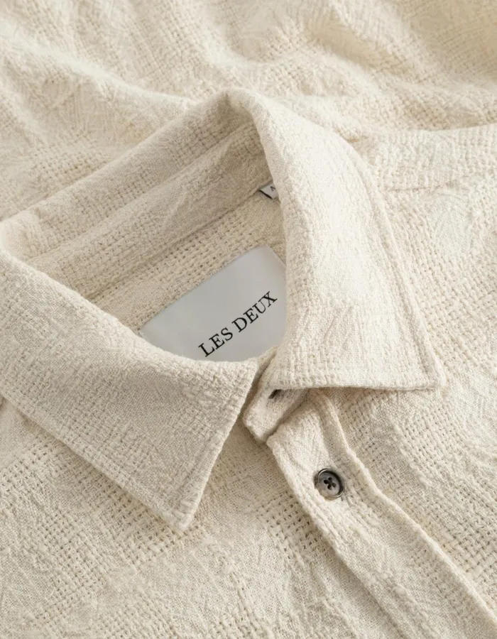 Men Kaleb Structure Overshirt 8211 Ivory Les Deux ShirtsOvershirts