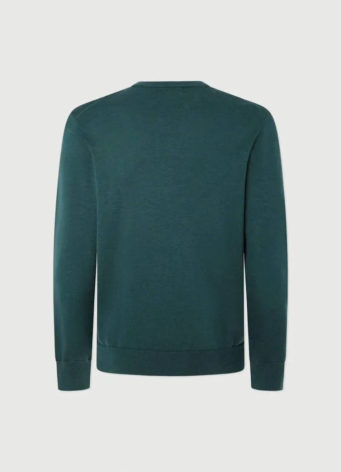 Men Knitwear Hackett London Cotton And Silk Crew Neck Jumper Bottle Green