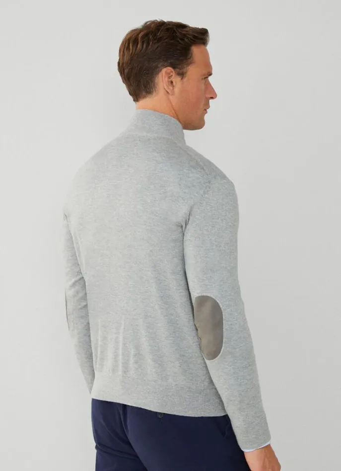 Men Knitwear Hackett London High Neck HalfZip Jumper Cement