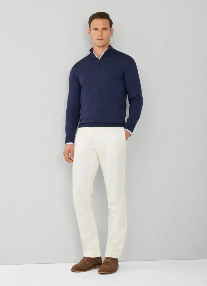 Men Knitwear Hackett London Wool HalfZip Jumper Navy