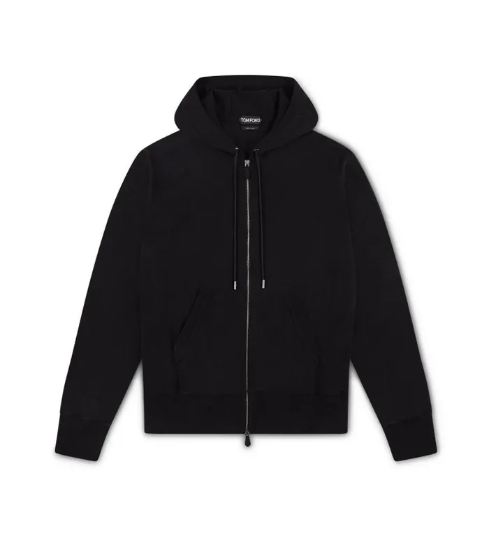 Men Knitwear Tom Ford Cashmere Blend ZipUp Hoodie Black