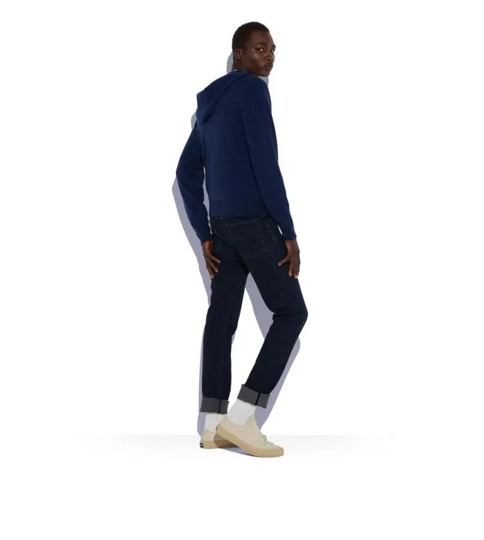 Men Knitwear Tom Ford Cashmere Merino Hoodie Dark Blue Men Knitwear Tom Ford Cashmere Merino Hoodie Dark Blue