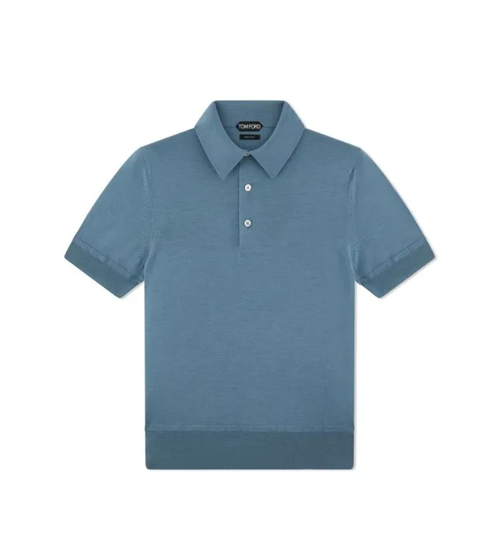 Men Knitwear Tom Ford Fine Gauge Cashmere Silk Polo