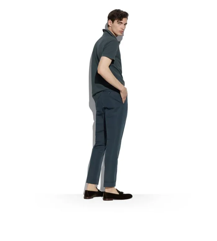 Men Knitwear Tom Ford Tennis Piquet Polo Blue Men Knitwear Tom Ford Tennis Piquet Polo Blue