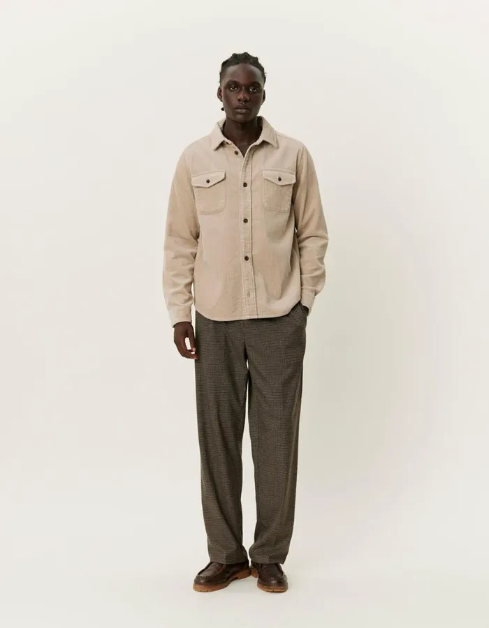 Men Kody Heavy Corduroy Overshirt 8211 Light Desert Sand Les Deux ShirtsOvershirts