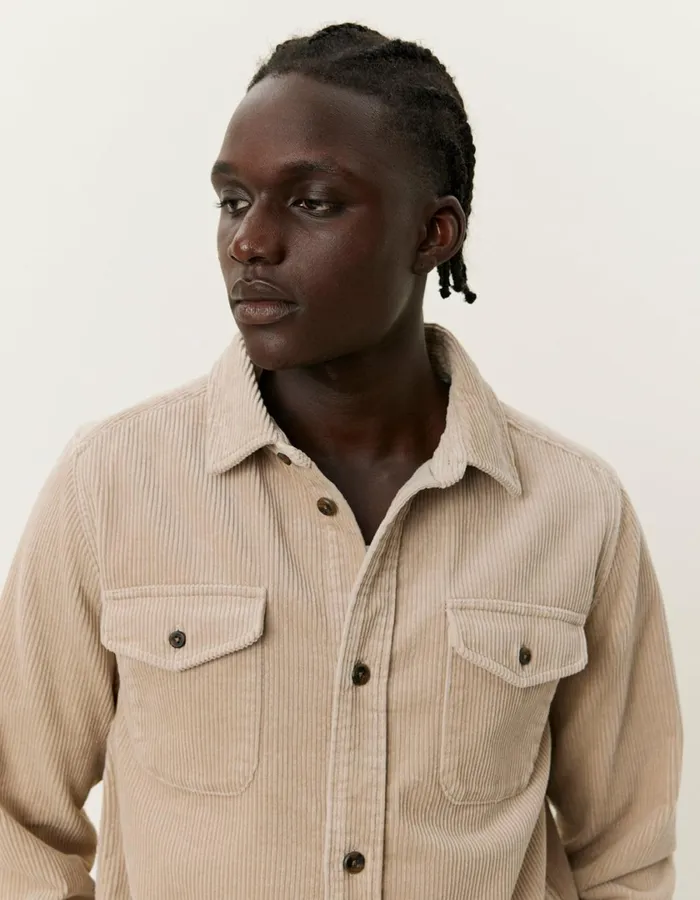 Men Kody Heavy Corduroy Overshirt 8211 Light Desert Sand Les Deux ShirtsOvershirts
