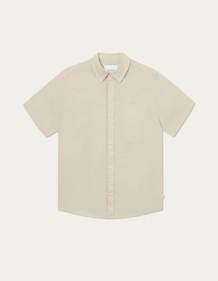 Men Kris Linen SS Shirt 8211 Light Sand Les Deux ShirtsOvershirts