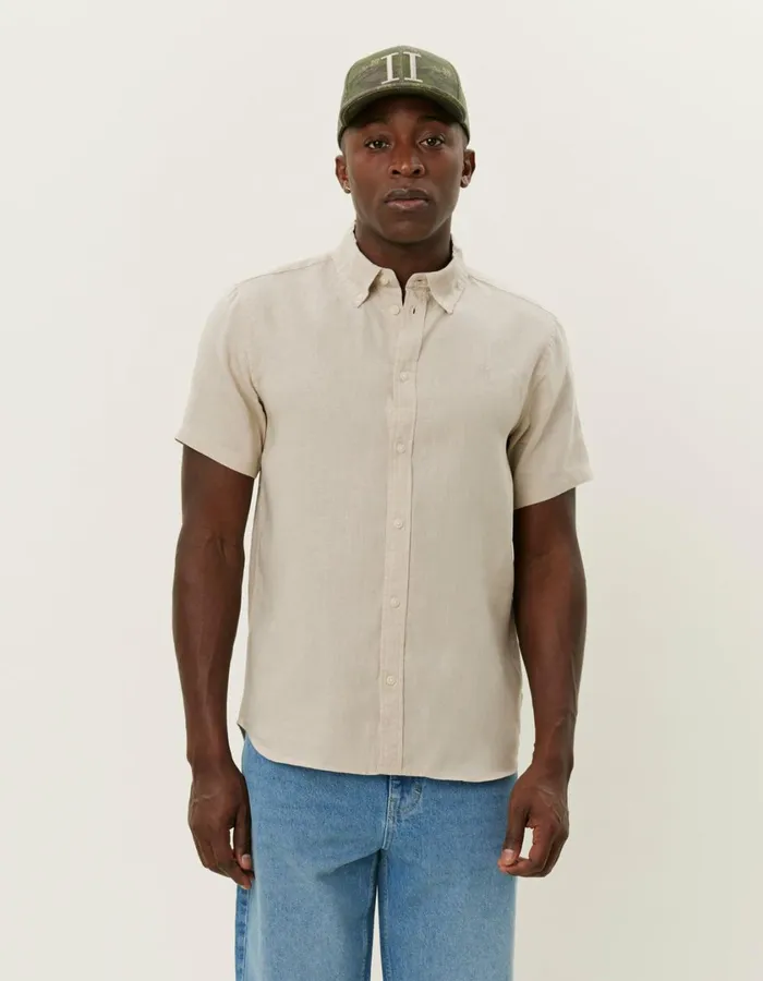 Men Kris Linen SS Shirt 8211 Light Sand Les Deux ShirtsOvershirts