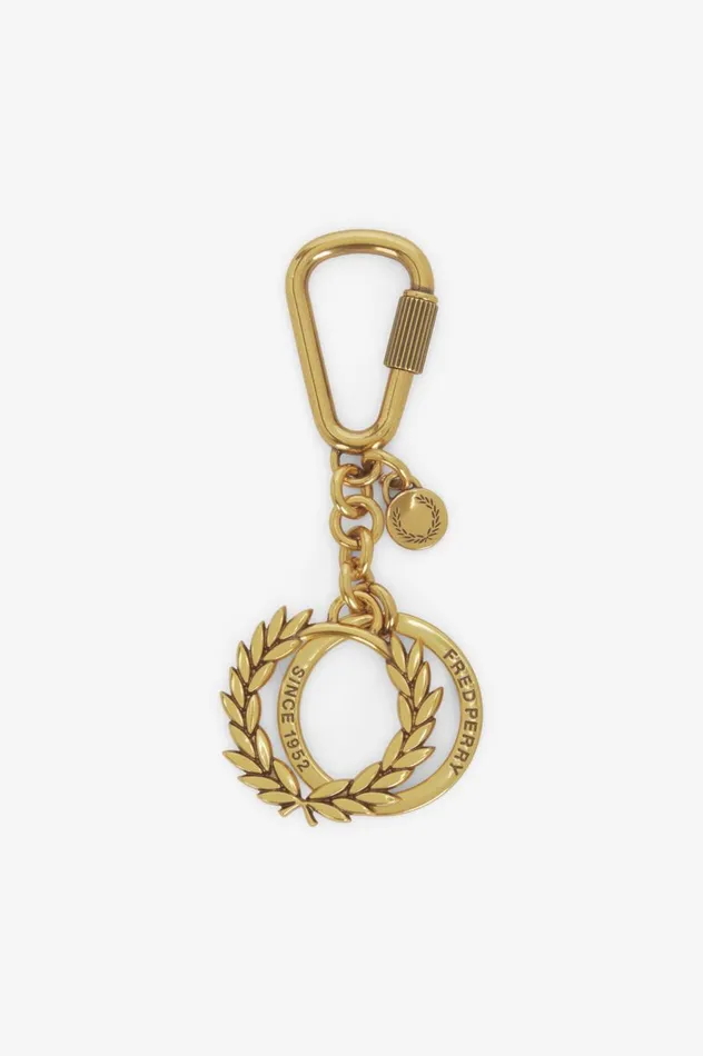 Men Laurel Wreath Keyring Gold Fred Perry Accessories