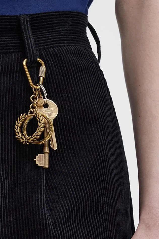 Men Laurel Wreath Keyring Gold Fred Perry Accessories